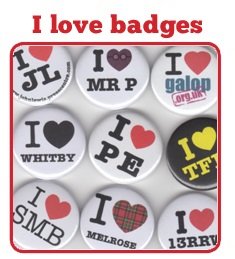 I Love Button Badges